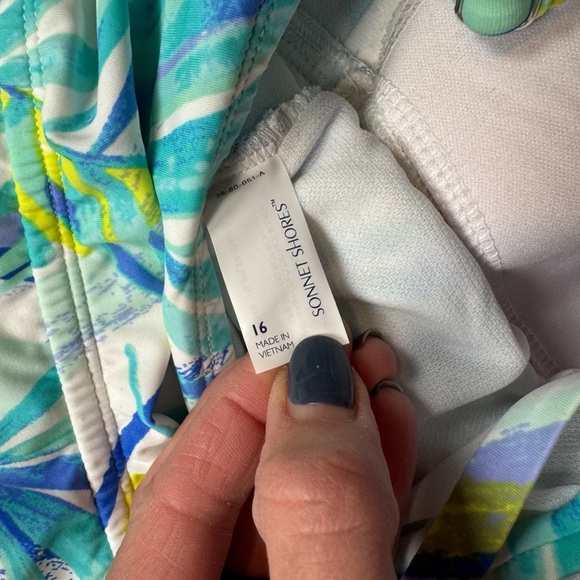 Sonnet Shores One Piece Swimsuit Size 16 Tropical Ruched Adjustable Straps 0122 - Picture 8 of 8